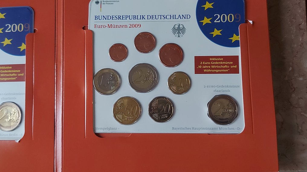 Németország. Year Set (BU) 2009 "A,D,F,G,J" (5 sets) (Nincs minimálár) #3.2