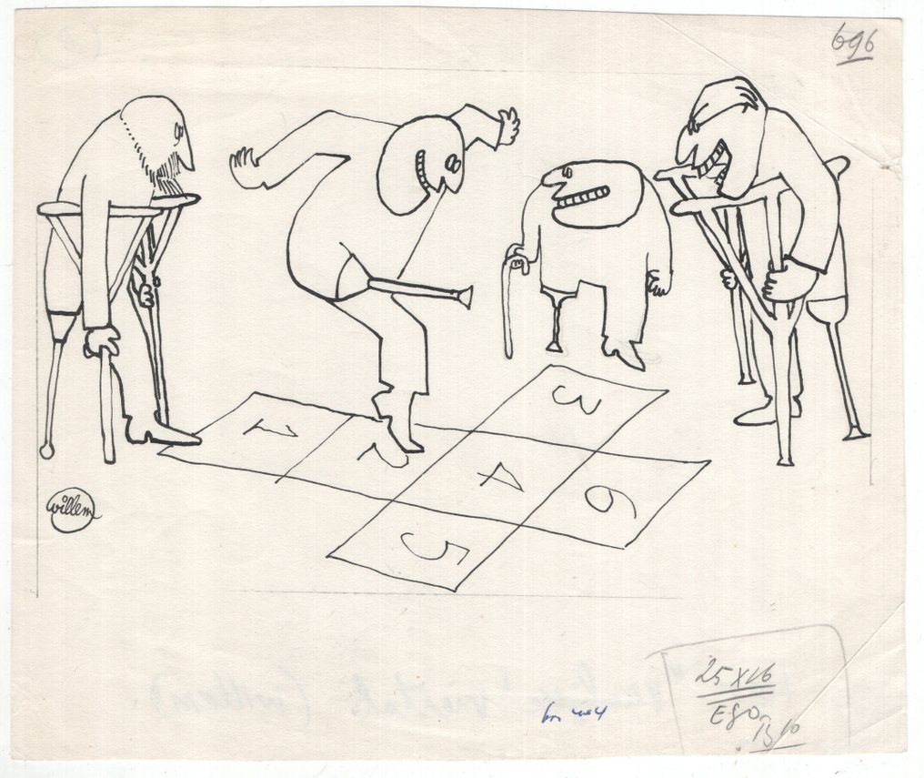 Willem (Bernard Willem Holtrop) - 1 Original drawing - Dessin satirique #1.0