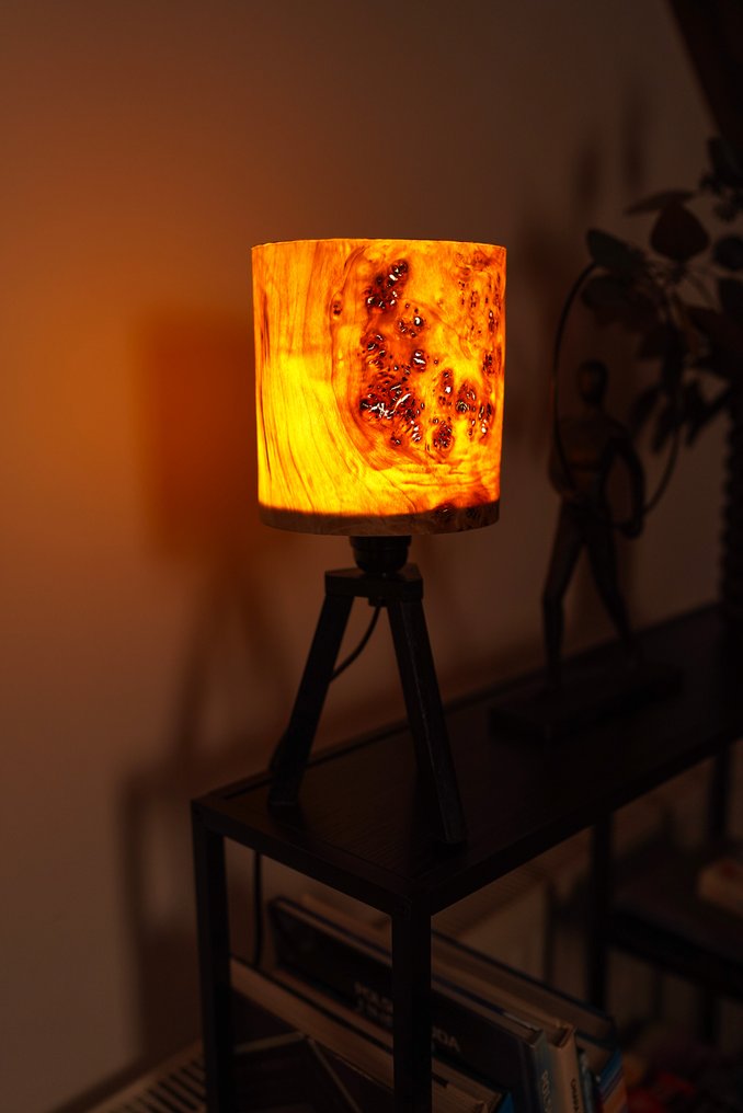 Veneerlamps - Tadeusz Piesiak - Table lamp - Ori Table Veneer Lamp - Modern Organic - Natural Wood Table Lamp - Poplar Burl #2.1