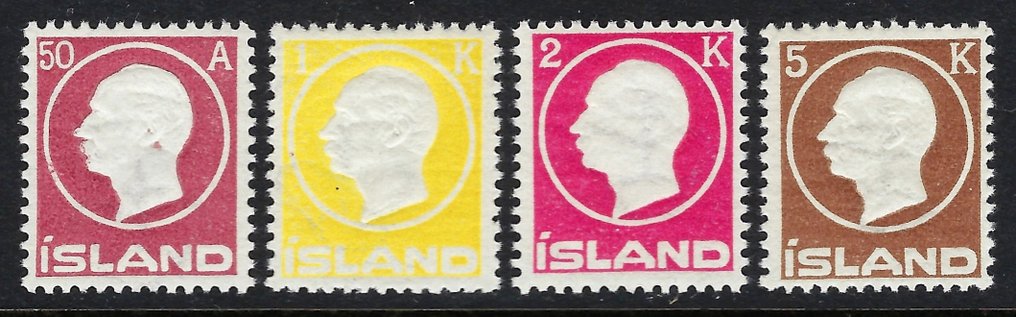 Iceland 1912 - Frederic VIII 50a to 5K - Yvert Tellier N. 71/74 #1.0