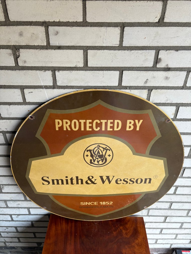 Πινακίδα διαφήμισης με επίστρωση email. - XXL Smith & Wesson Emaille Bord – 76 cm - Εμαγιέ πινακίδα - Σμάλτο #4.3
