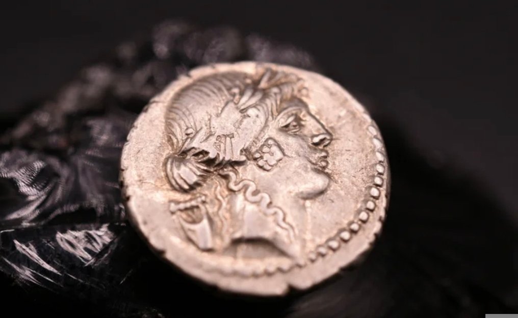 Roman Republic. P. Clodius M.f. Turrinus, 42 BC. Denarius Roma #1.0