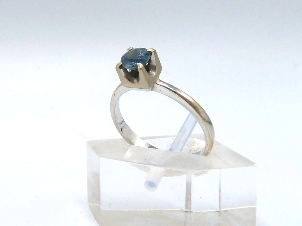 Bague - 18 carats Or blanc Saphir #2.1