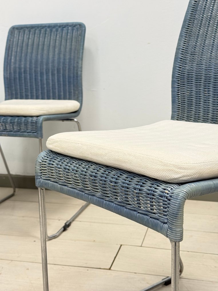 Καρέκλα - Rattan, Μέταλλο - Σετ τεσσάρων vintage καρεκλών. #2.1
