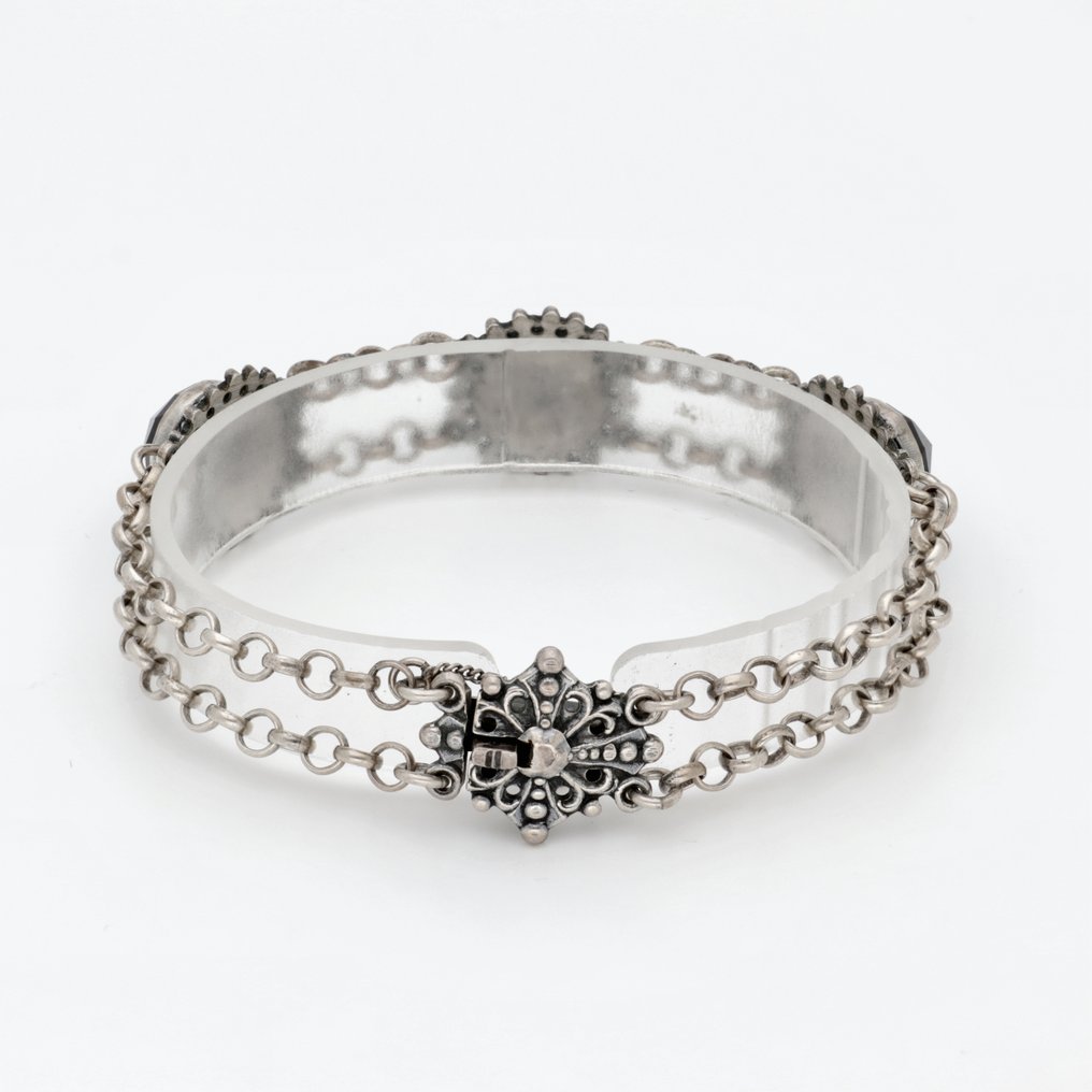 Senza prezzo di riserva - Bracciale Argento - Granaat #1.0