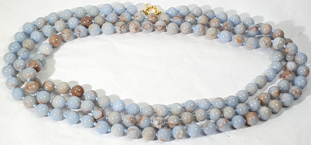 Angelita a Anhidrita Azul - MUITO RARA - Ajuda a nos conectar com os Anjos - Prata 925 - Colar #2.1