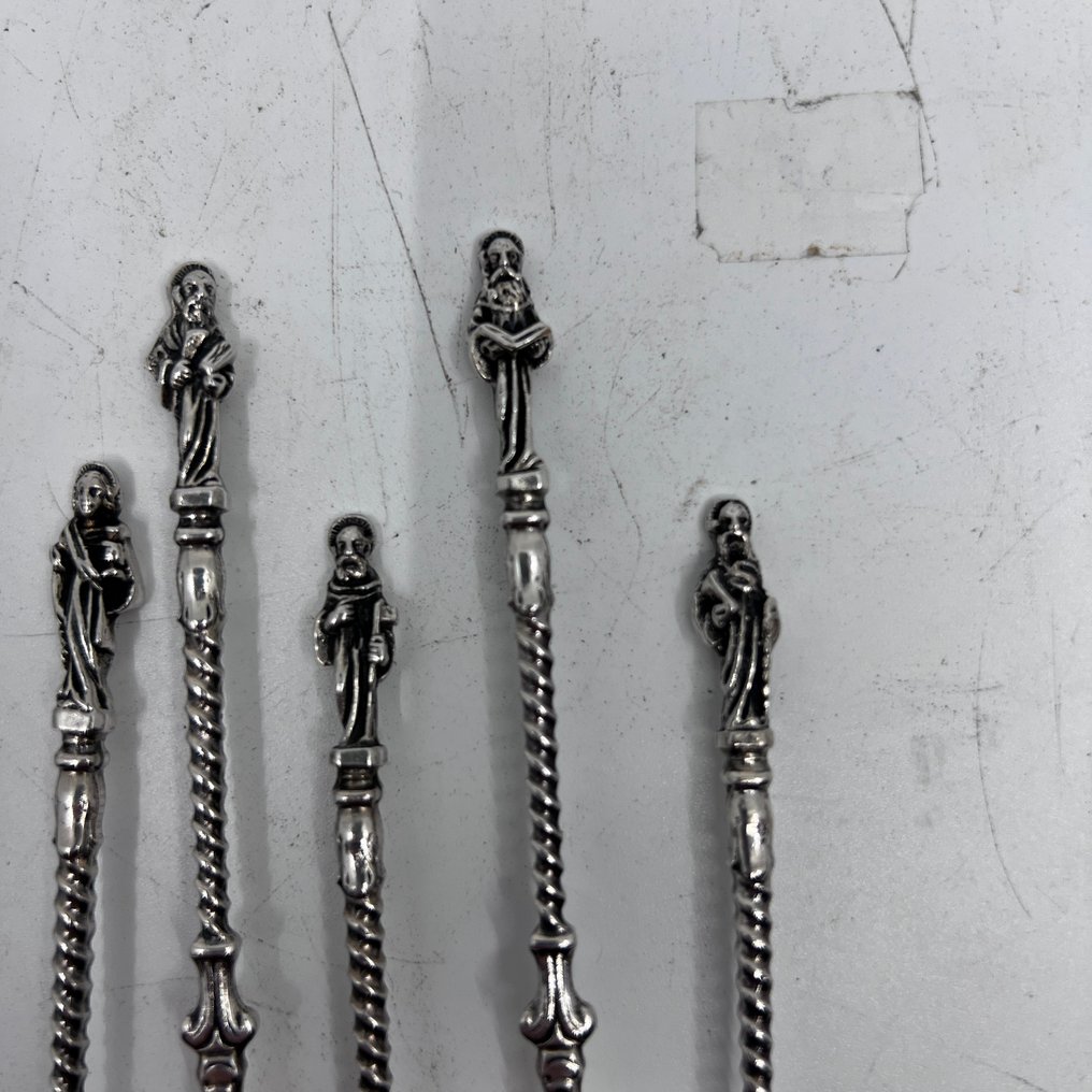 Cuillère à thé (12) - Plaqué(e) argent - 12 apôtres vernis #3.2