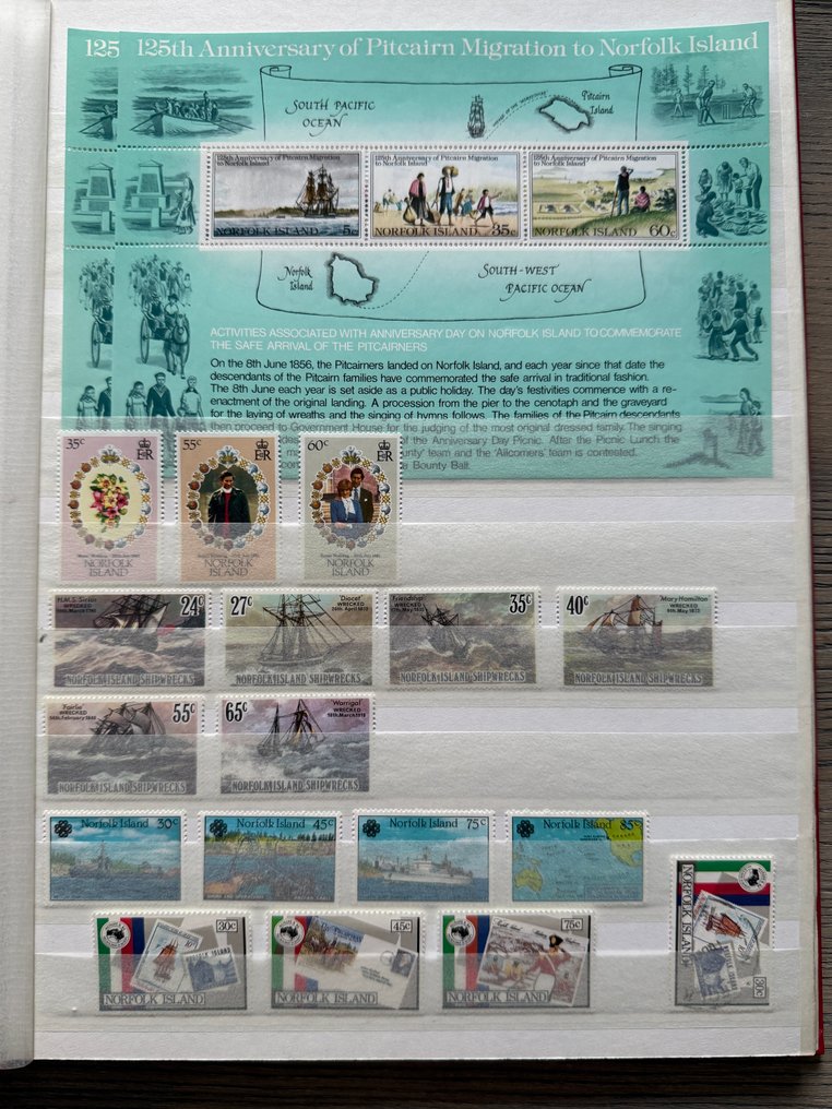 诺福克群岛、牙买加以及在两个邮票册中的Leeward群岛 1870/2010 - 收藏在两本股票簿中 #2.1