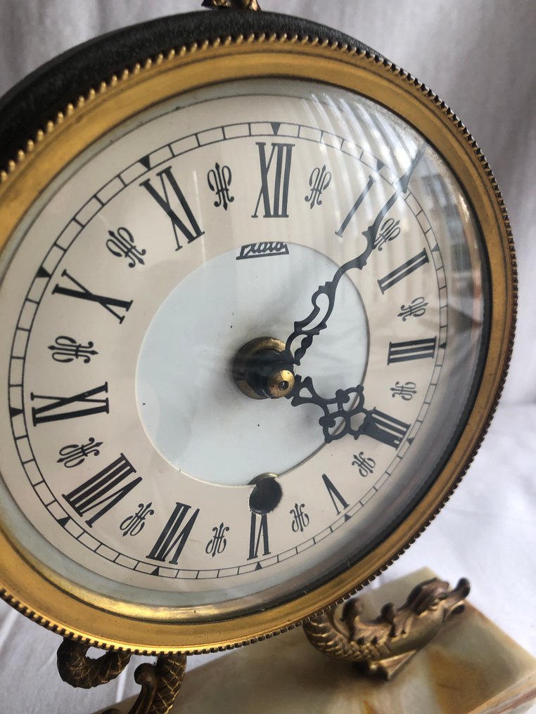 Table clock  (2) - FHS Franz Hermle & Sohn -   Bronze, Wood, Copper - 1970-1980 #3.2