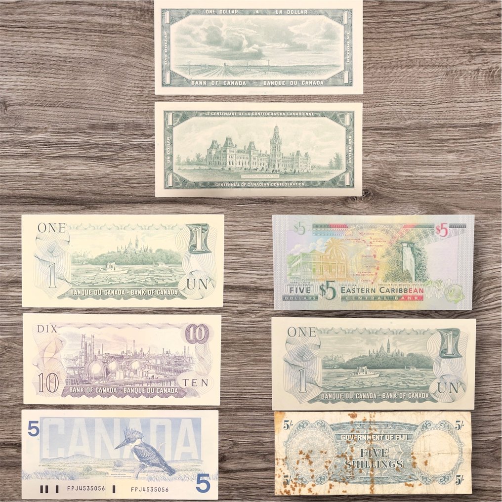 Wereld. - 8 banknotes - various dates  (Zonder minimumprijs) #1.0