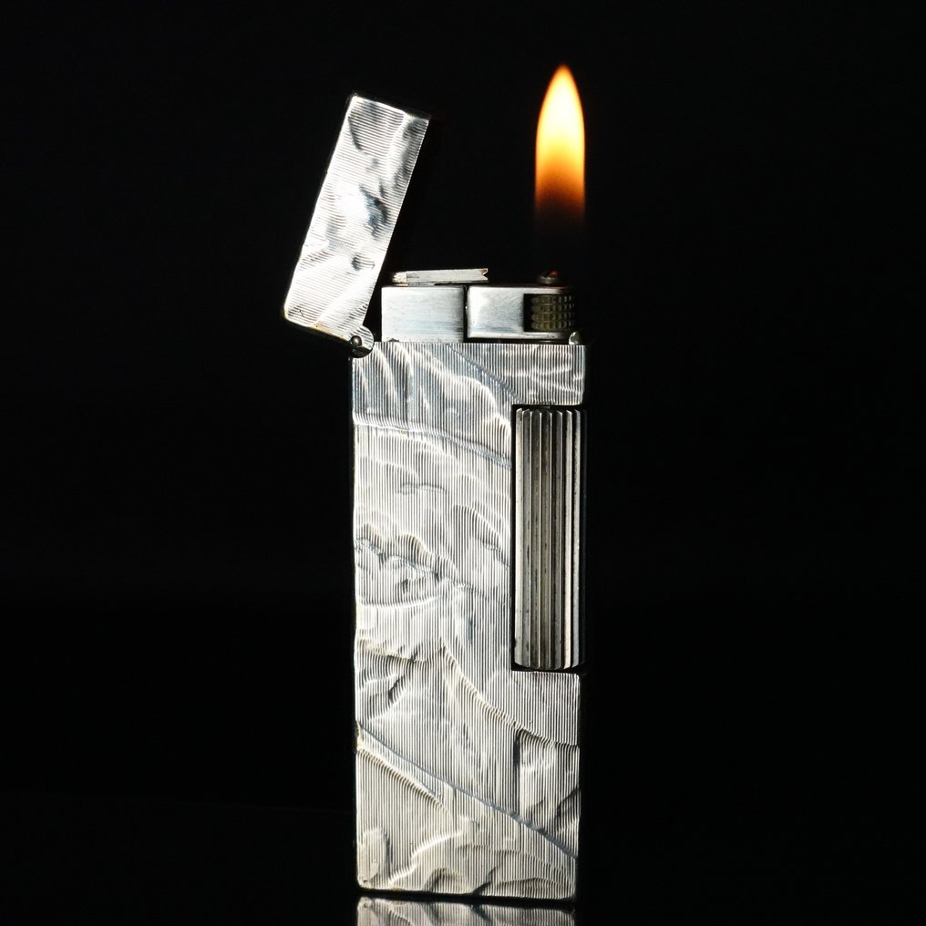 Dunhill - Silk Moire Pattern Rollagas Lighter - Sin precio de reserva - Mechero - Bañado en plata #1.0