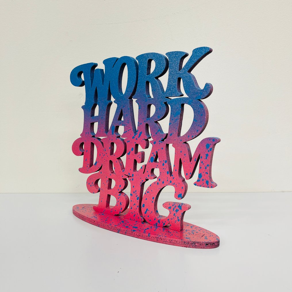 Sinao - Wood Sculpture - Work Hard Dream Big #2.1