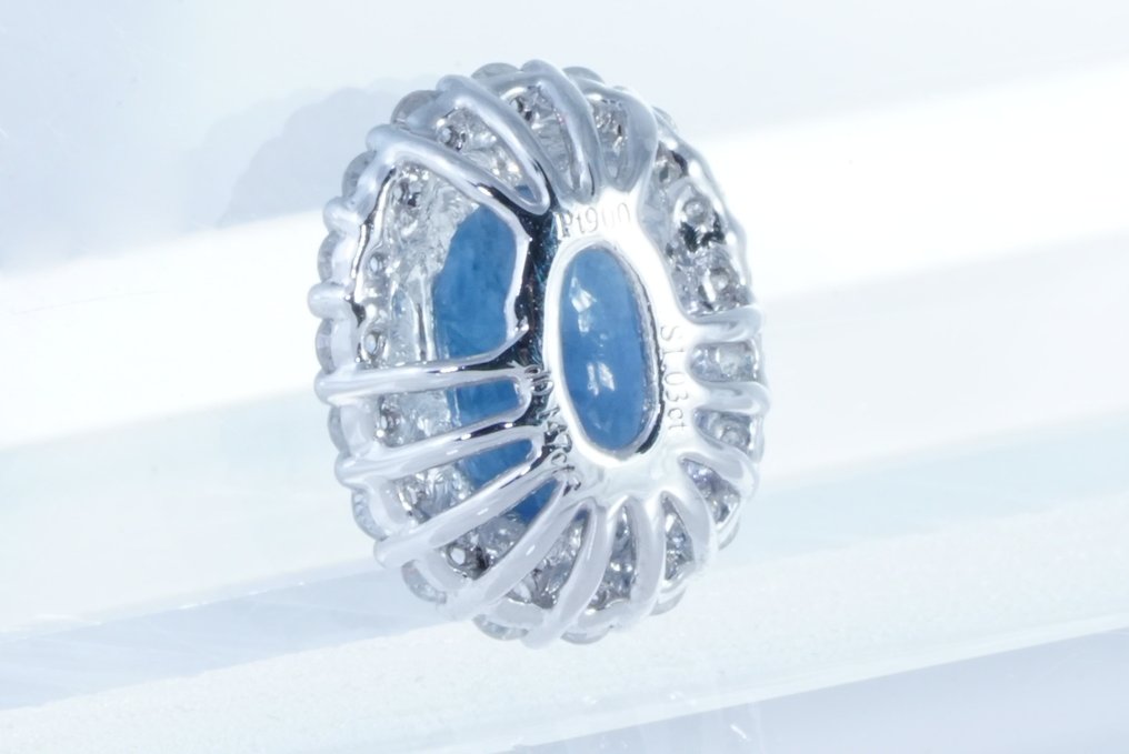 没有保留价 - 吊坠 白金 -  1.17ct. tw. 蓝宝石 - 钻石 #3.2