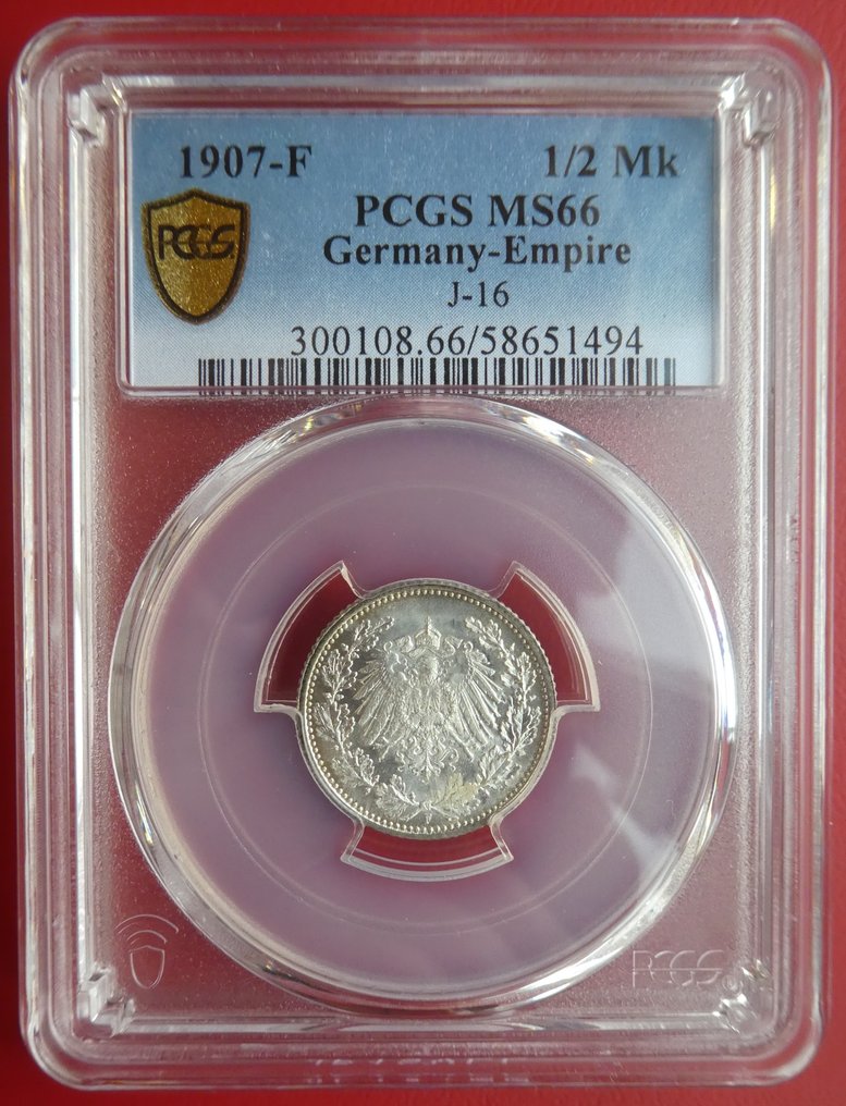 Germany, Empire 1/2 Mark 1907 / MS 66  (No reserve price) #1.0