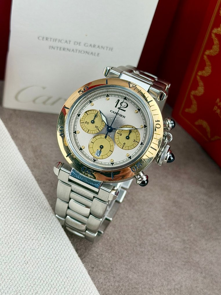 Cartier - Pasha Chronograph Date Tropical Dial - 1032 / W3101155 - Mænd - 2000-2010 #1.0