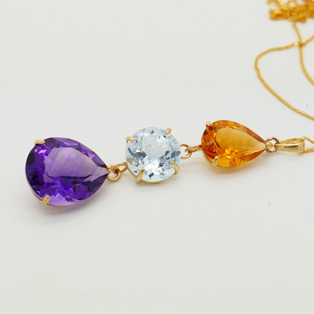 Sans prix de réserve - Collier - 18 carats Or jaune - 8.50ct. tw. - Hanger en or 14 carats #1.0