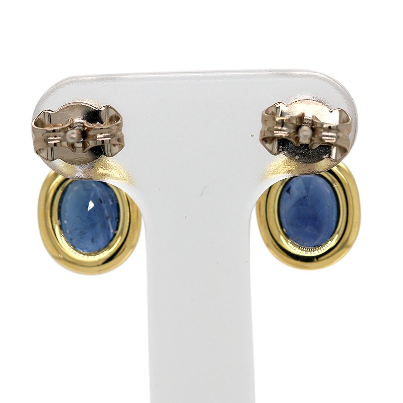 耳环 - 18K包金 白金, 黄金 - 钻石 - 蓝宝石耳环 #2.1