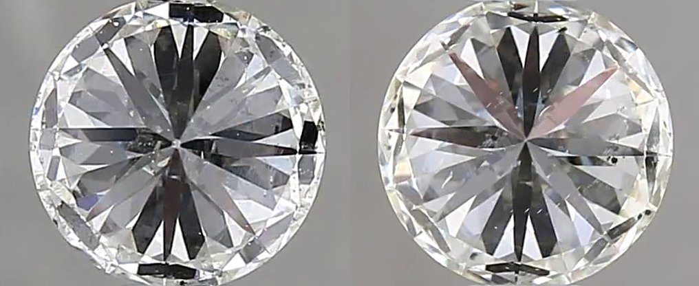 χωρίς τιμή ασφαλείας - 2 pcs Διαμάντι  (Φυσικό)  - 1.06 ct - Στρογγυλό - E, F - SI1 - International Gemological Institute (IGI) - *Ζεύγος* *3EX* #3.2