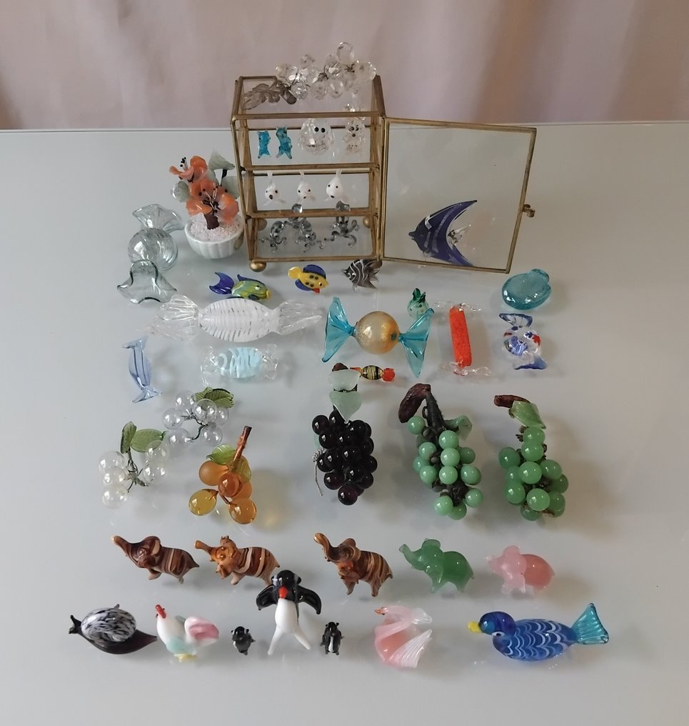 主題系列 - 带有展示柜的玻璃动物和糖果微缩模型 - Stile Murano #1.0