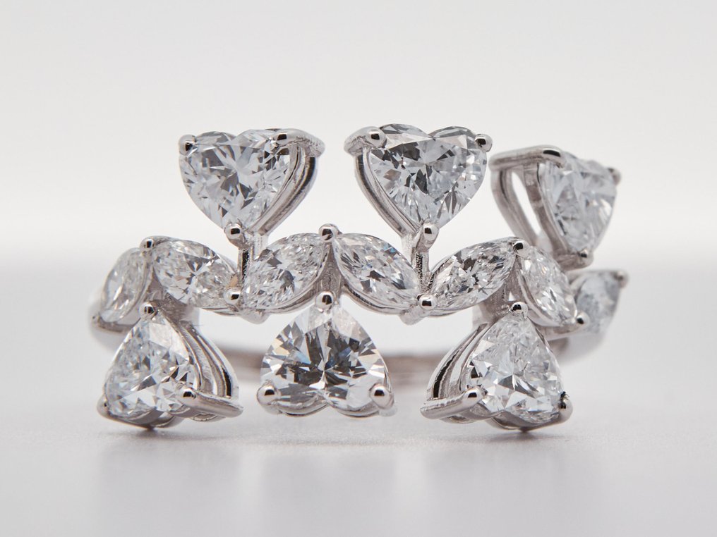 χωρίς τιμή ασφαλείας - Δαχτυλίδι - 14 καράτια Λευκός χρυσός -  2.45ct. tw. Διαμάντι (Εργαστηριακής καλλιέργειας) - Διαμάντι #1.0