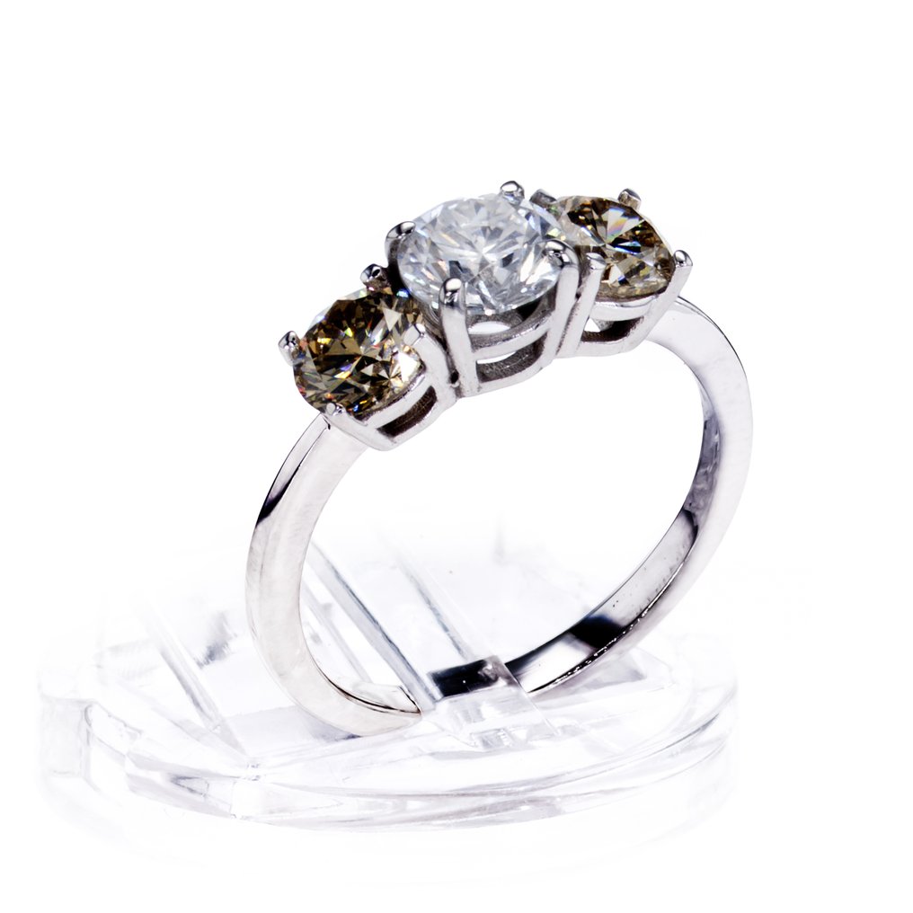 χωρίς τιμή ασφαλείας - Δαχτυλίδι αρραβώνων - 14 καράτια Λευκός χρυσός - 2.01ct. tw. Διαμάντι (Φυσικό) - Διαμάντι #1.0