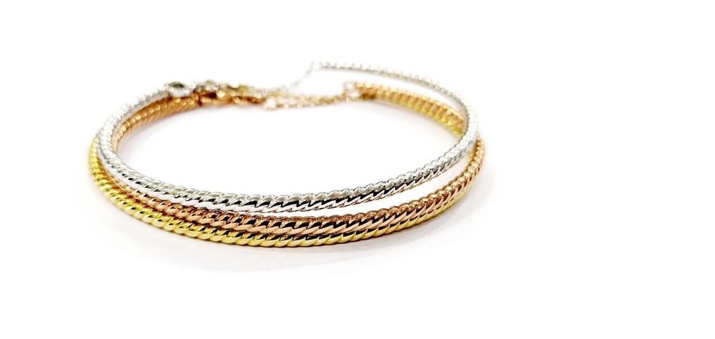 手镯 - 18K包金 白金, 黄金, 玫瑰金 #3.2