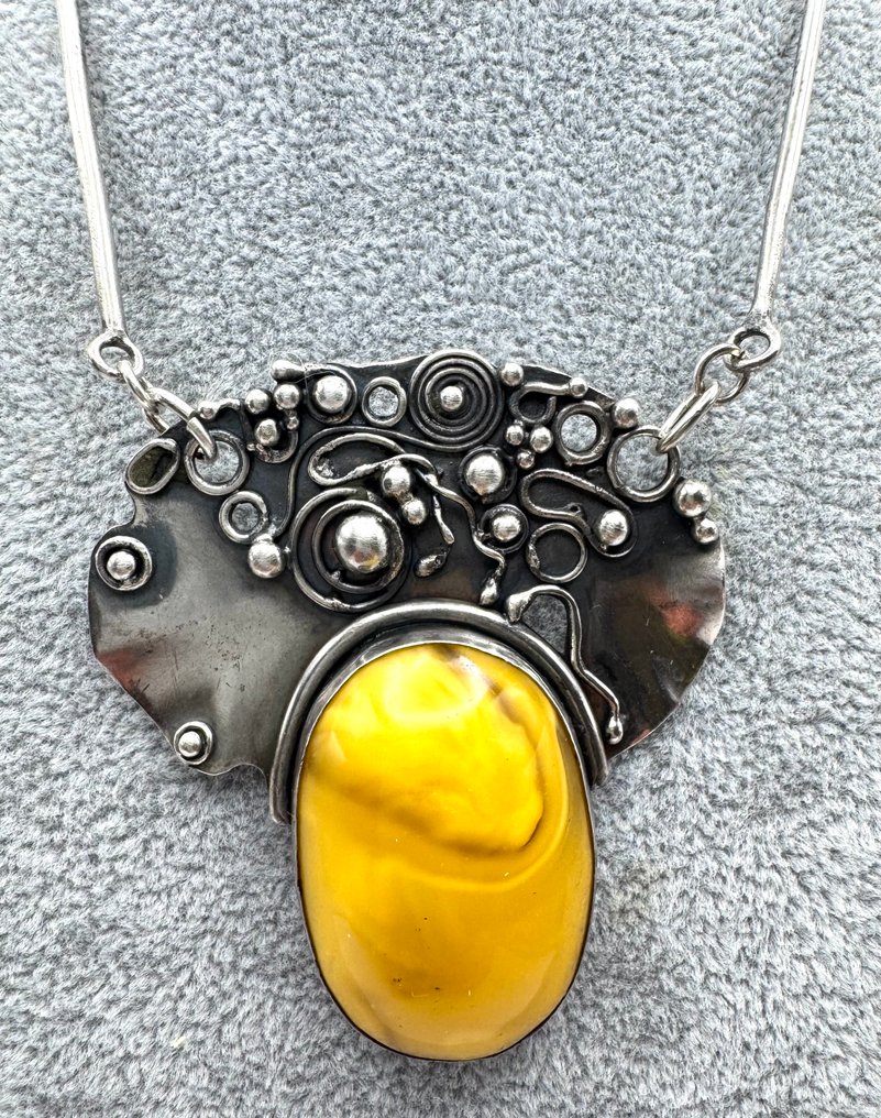 Sem preço de reserva - Corrente Prata Âmbar #1.0