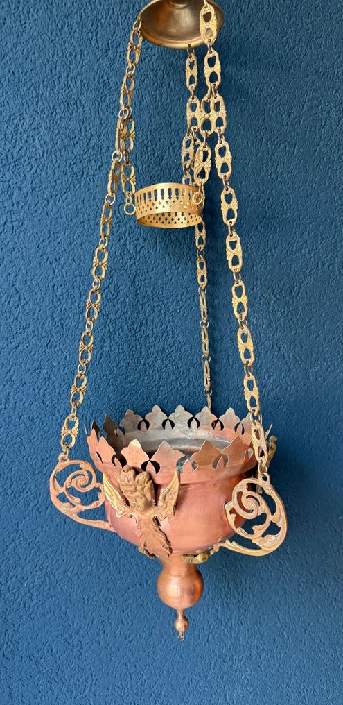 Lampadadivina - Antico - Bronzo, Ottone, Rame - 1850-1900 - Angelo #3.2