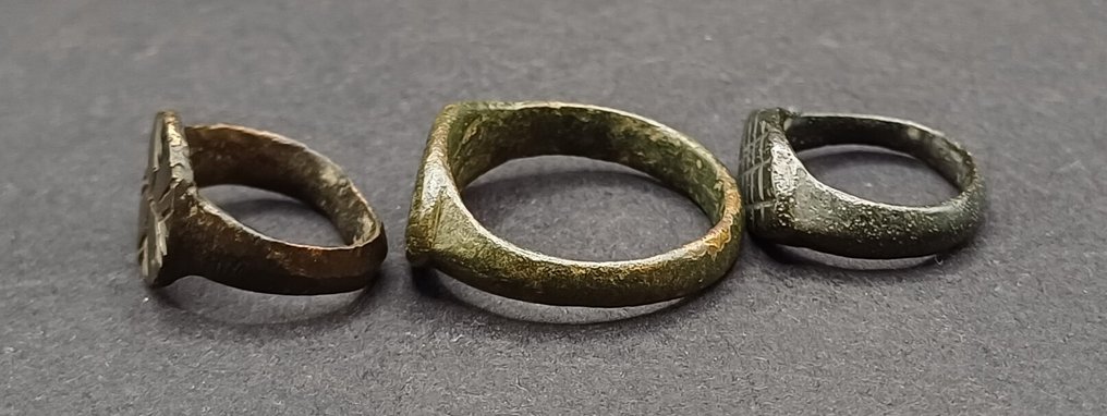 Εποχή των Βίκινγκς Μπρούντζος Διακοσμημένα δαχτυλίδια - 19 mm (χωρίς τιμή ασφαλείας) #1.0