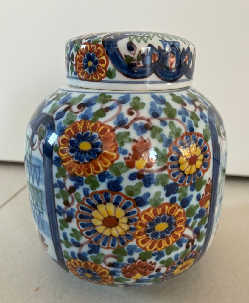 Makkum tichelaar - Platte (3) - Fajance - Schaal Gemberpot Wandbord #2.1