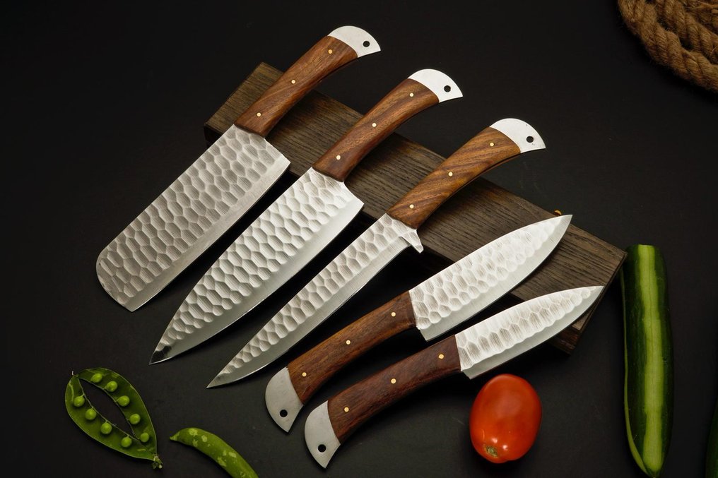 HHH - Coltello da cucina - Kitchen knife set -  Coltelli da chef - Palissandro, sudore - Nord America - Set da chef per barbecue, coltelli da chef #1.0
