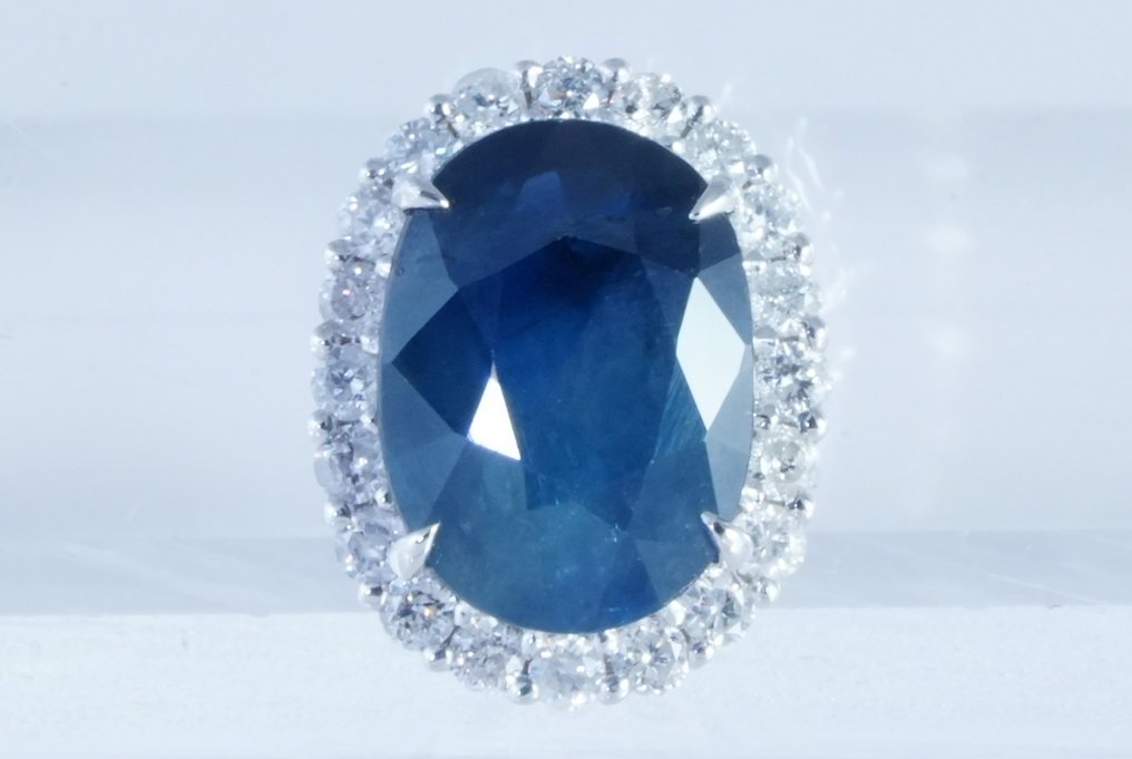 χωρίς τιμή ασφαλείας - Κρεμαστό κόσμημα Πλατίνα -  1.69ct. tw. Ζαφείρι - Διαμάντι #1.0