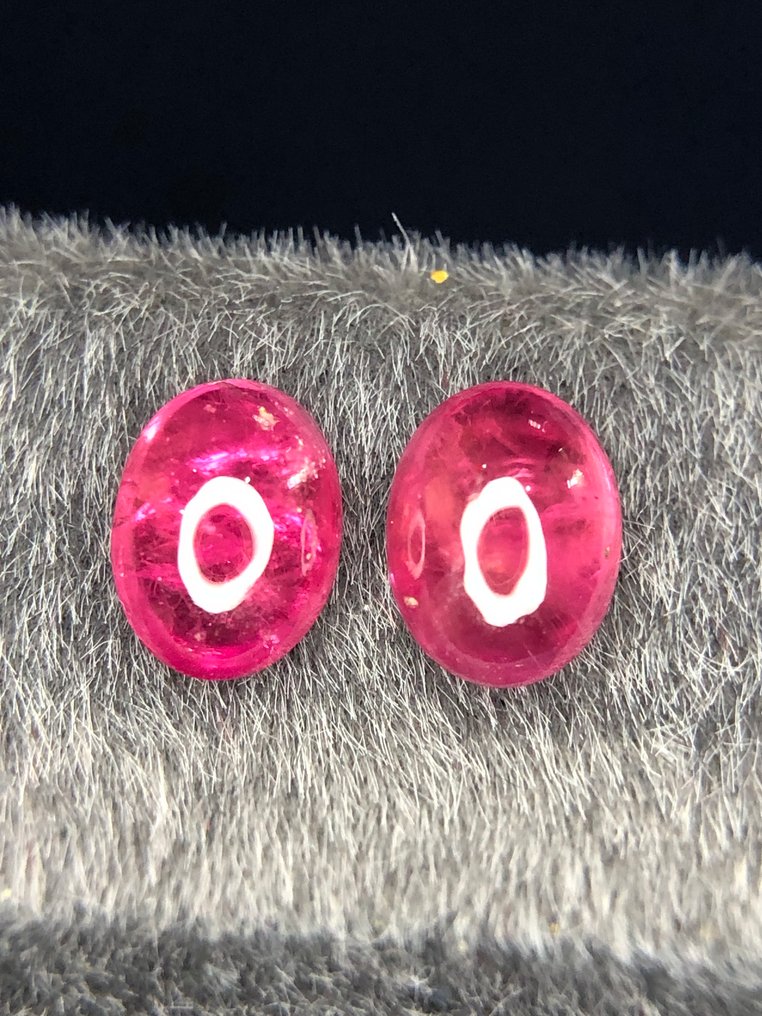 Ingen reservasjonspris - 2 pcs Rosa, Rød Rubin - 2.94 ct - Internasjonal forening for fargede edelstener (ICA GemLab) - Fantastisk par #65 #2.1