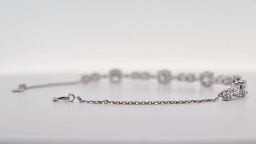 Zonder minimumprijs - Armband - 14 karaat Witgoud -  3.97ct. tw. Diamant (Lab-grown) - Diamant #3.2