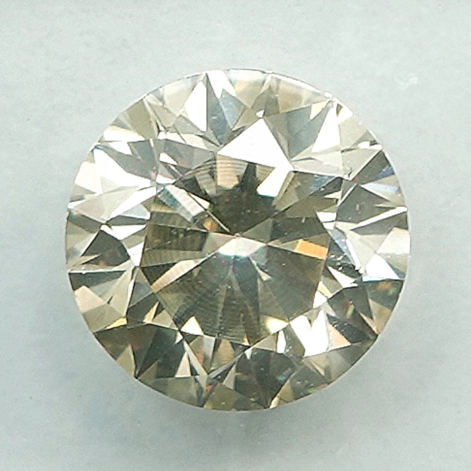 1 pcs Timantti (Luonnonvärinen) - 1.04 ct - Pyöreä - Light Harmahtava Keltainen - I1 - Kansainvälinen gemologinen instituutti (IGI) #1.0