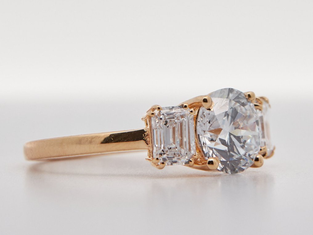 沒有保留價 - 戒指 - 14 克拉 黃金 - 2.47ct. tw. 鉆石 (實驗室培育) - 鉆石 #1.0