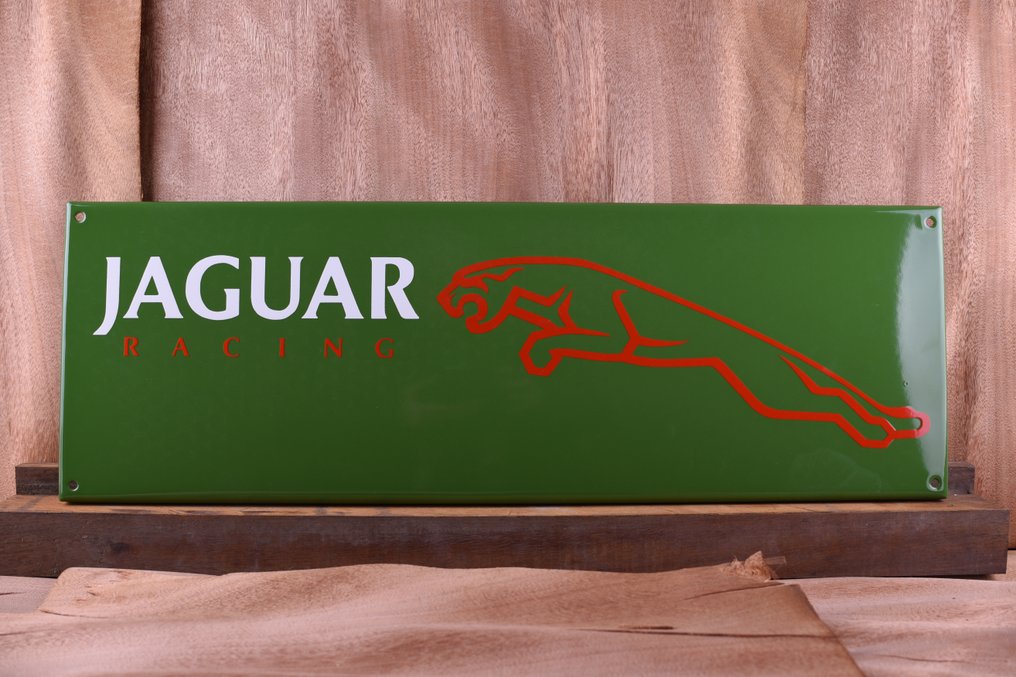 Sign - Jaguar - Jaguar Racing; enamel sign 60cm; endures time!; class craftmanship; beautiful quality handmade #2.1