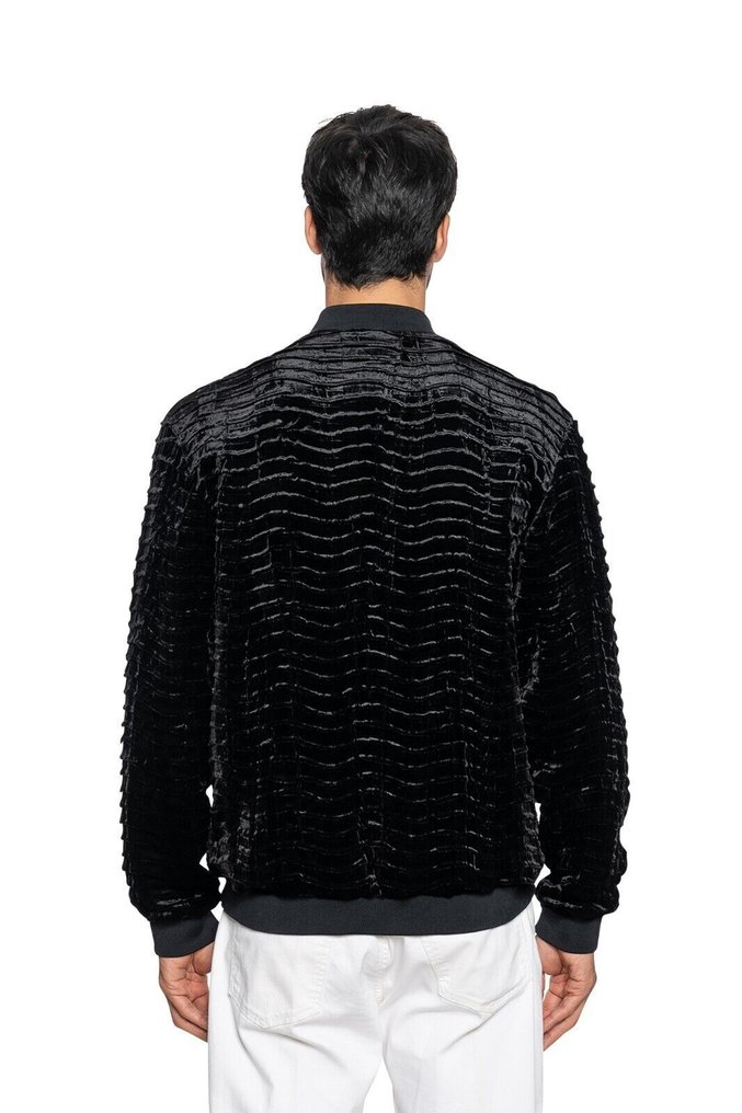 ITALO FERRETTI RRP 2000€ Bomber Jacket Velvet "REPTILE" Lining in Silk - 52 IT - Blouson d’aviateur - Neuf avec étiquette #1.0