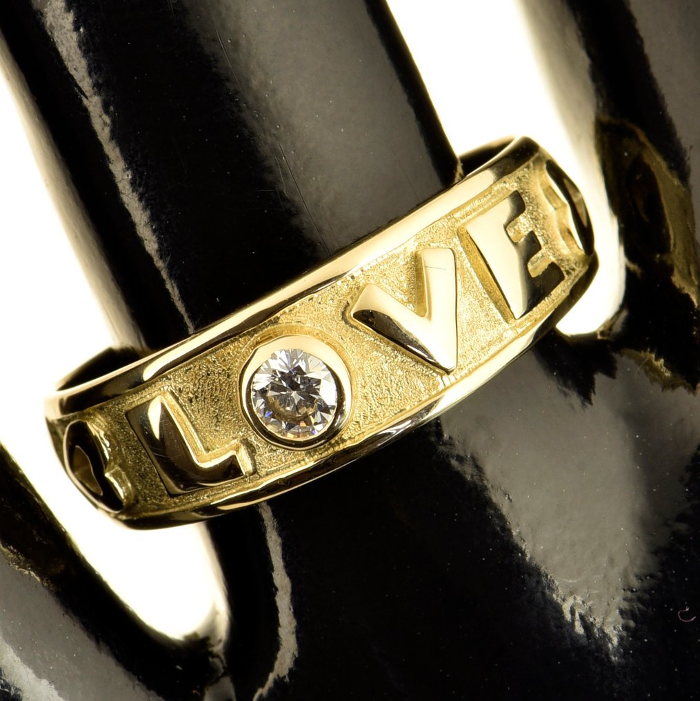 Δαχτυλίδι - 14 καράτια Κίτρινο χρυσό Διαμάντι (Φυσικό) #1.0