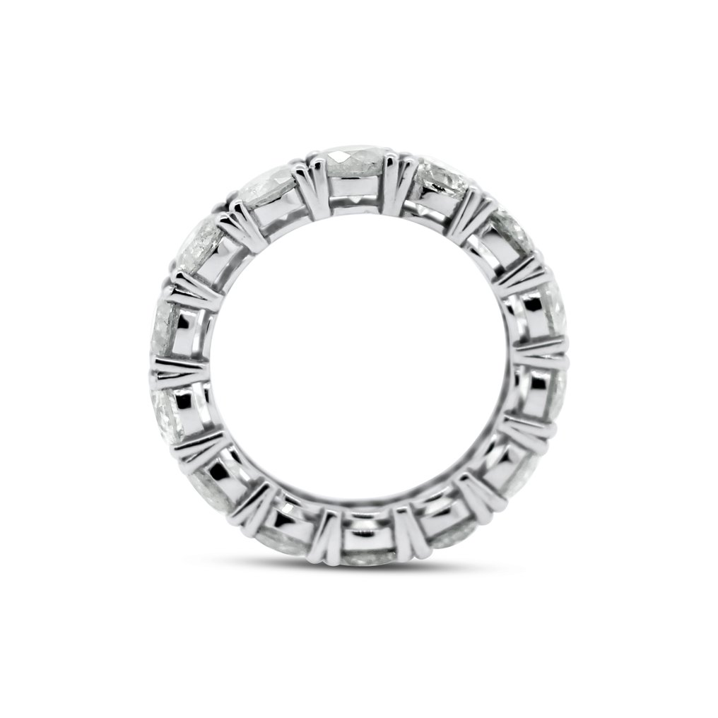 No reserve price - Ring - 14 kt. White gold -  5.71ct. tw. Diamond (Natural) - D-I color #4.3