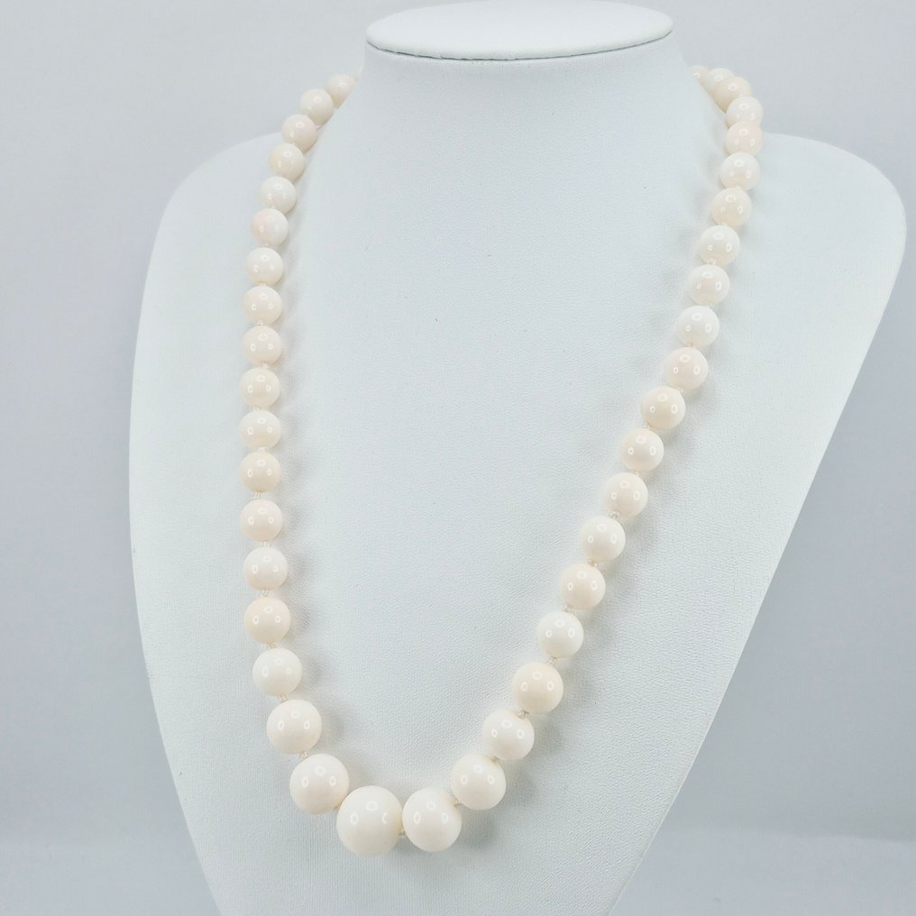 Corallo - Argento, Placcato oro - Collana - CORALLO BIANCO #1.0