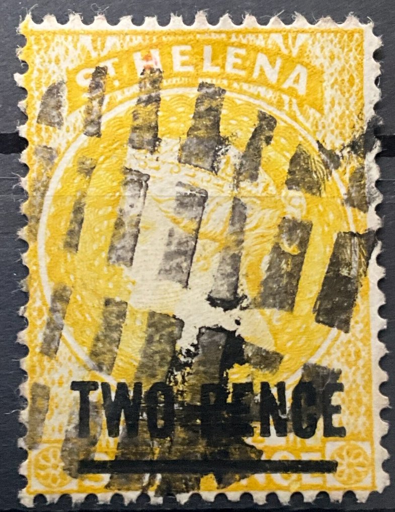 British Commonwealth 1865/1884 - Eight interesting stamps from St. Helena Island, catalog value approximately €600. - Michel #3.2