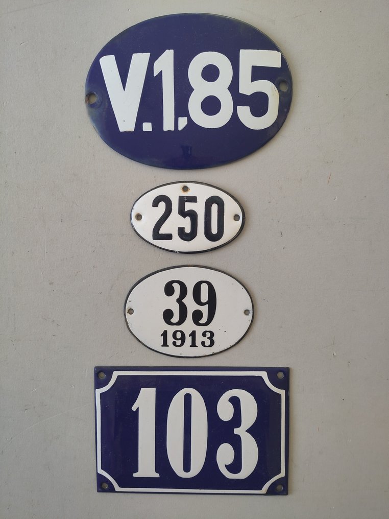 4 Schilder Zahlen Typographie - Enseigne en émail (4) - Émail #1.0