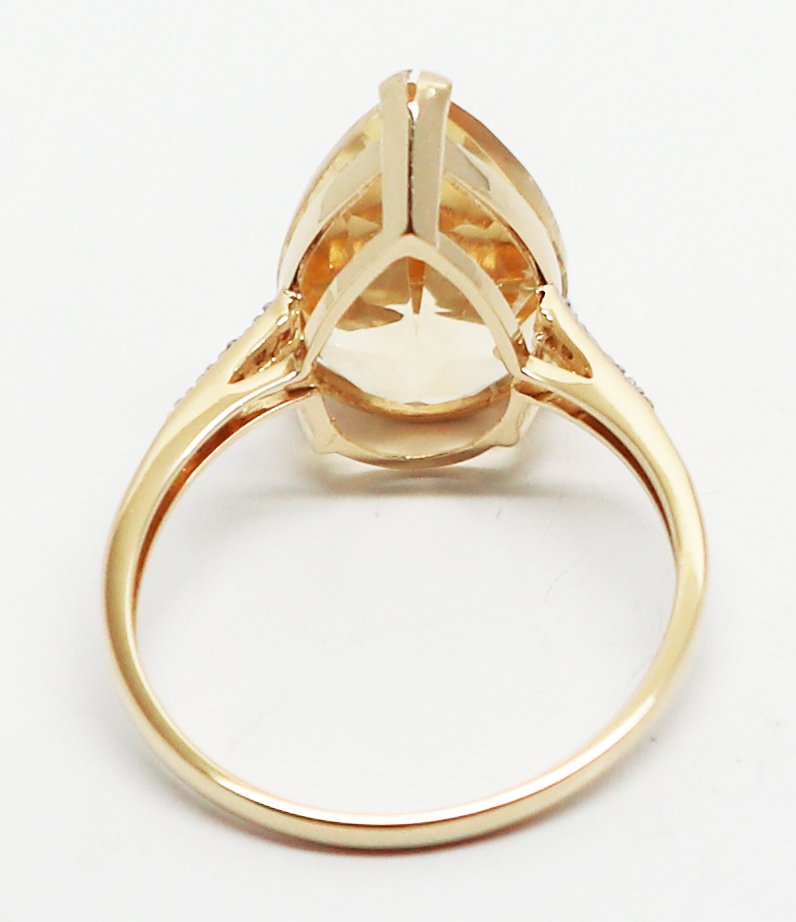 Sans prix de réserve - Bague - 14 carats Or jaune Citrine - Diamant #4.3
