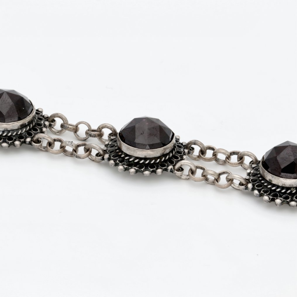 Senza prezzo di riserva - Bracciale Argento - Granaat #3.2