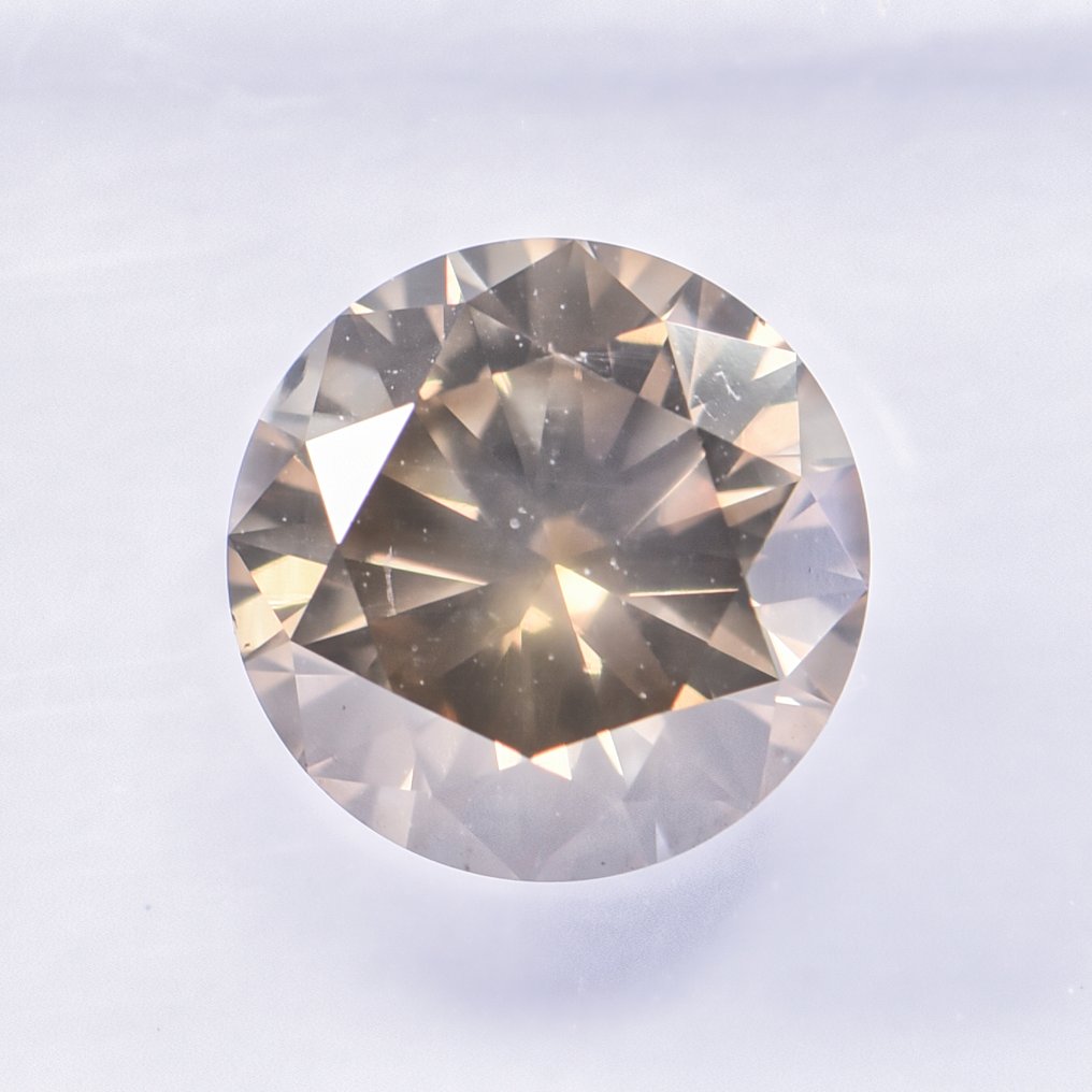 No reserve price - 1 pcs Diamond (Natural coloured) - 1.61 ct - Round - Fancy deep Greenish, Brownish Yellow - SI2 - International Gemological Institute (IGI) - VG VG VG #4.3