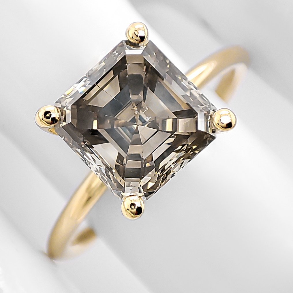 χωρίς τιμή ασφαλείας - Δαχτυλίδι - 14 καράτια Κίτρινο χρυσό - 3.15ct. tw. Διαμάντι (Φυσικού χρώματος) - Πιστοποιητικό IGI #1.0