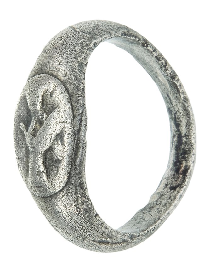 Muinainen Rooma Hopea Ring - 21.1 mm #1.0