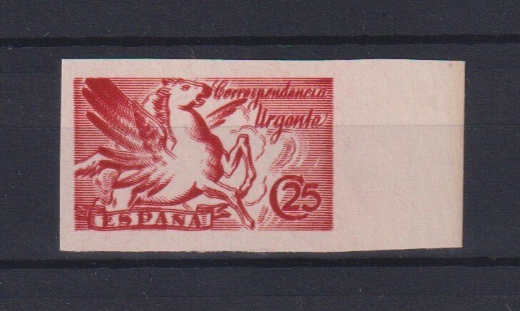 Ισπανία 1942 - Σφάλμα Pegaso - χωρίς δόντια - διπλή εκτύπωση - μη καταχωρημένο. - Edifil Esp. nº 952eds #1.0