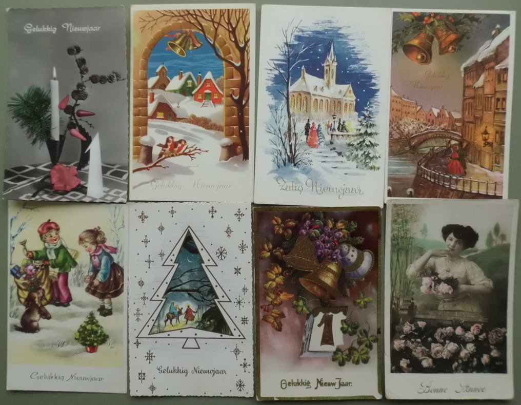 Παλιά χριστουγεννιάτικες κάρτες - Χριστούγεννα, Χριστούγεννα, Νέο Έτος, φαντασία - Καρτ-ποστάλ (175) - 1910-1960 #3.2